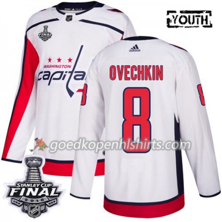 Washington Capitals Alex Ovechkin 8 2018 Stanley Cup Final Patch Adidas Wit Authentic Shirt - Kinderen